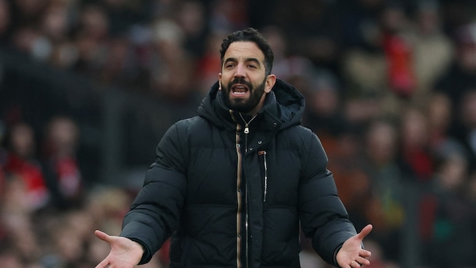 Ruben Amorim gave his players a talking down. (Photo: Reuters)