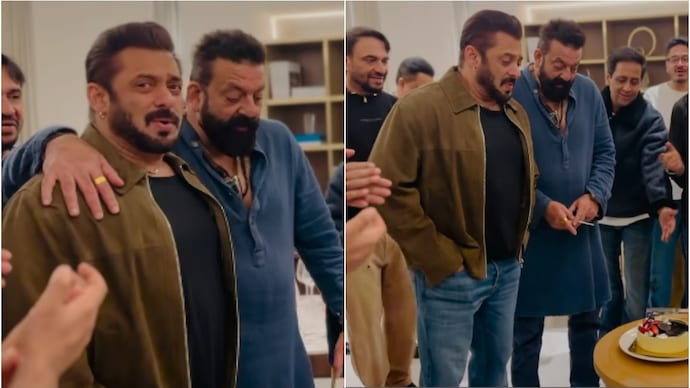 Salman Khan and Sanjay Dutt celebrating Sachin Arora's birthday. (Photo: Instagream/Sachin Arora)