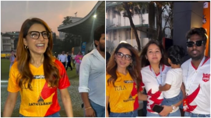 Samantha in a pickball match. (Credit: Instagram/Snehzala) Samantha in a pickball match.