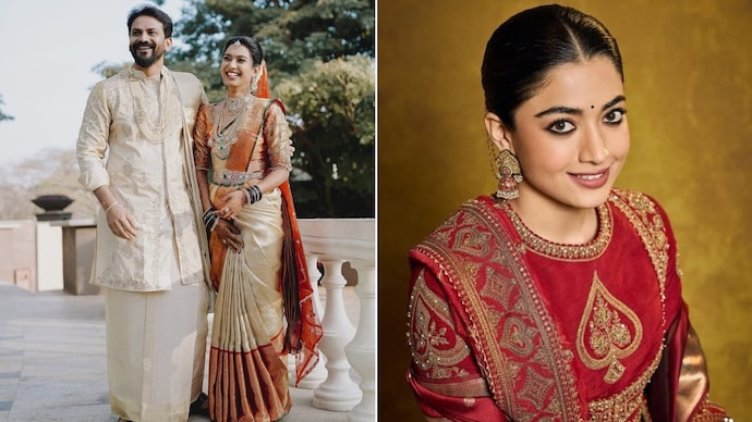 Rashmika Mandanna congratulated newlyweds Daali Dhananjaya and his wife Dhanyatha. (PC: Instagram/Dhananjaya KA and Rashmika Mandanna)