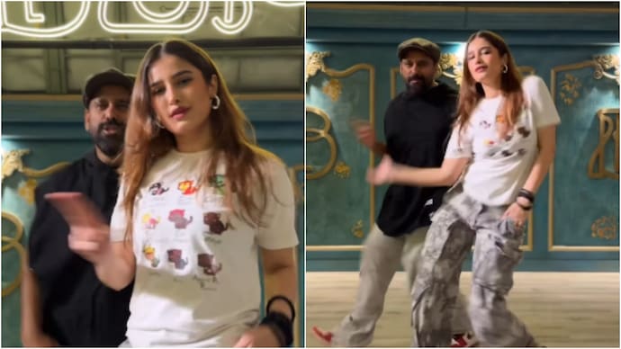 Rasha Thadani, Bosco Martis danced to Tauba Tauba. (Photos: Instagram / Rasha Tadani) Rasha Thadani, Bosco Martis danced to Tauba Tauba. (Photos: Instagram / Rasha Tadani)