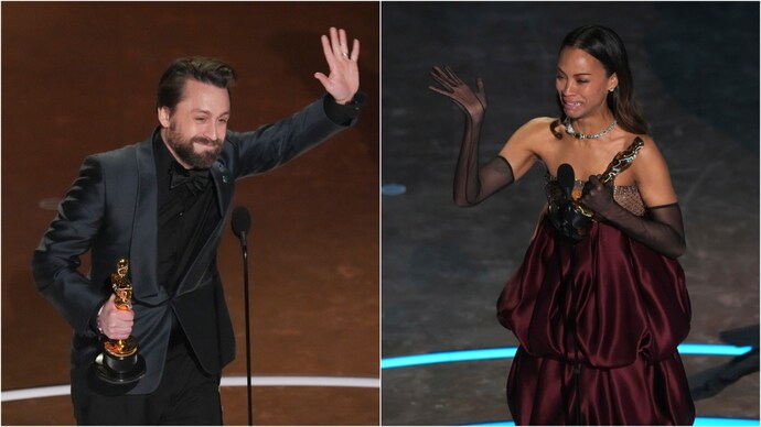 Kiran Kulkin, Zo Saladana won awards in supporting actors/actress category. (Photos: AP) Kiran Kulkin, Zo Saladana won awards in supporting actors/actress category. (Photos: AP)