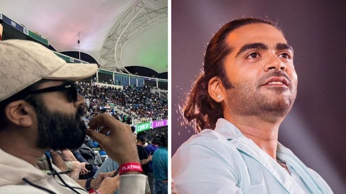 Actor Simbu attends India vs Australia match in Dubai
