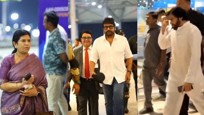 Chiranjeevi heads to Singapore with Pawan Kalyan after his son's fire injury
