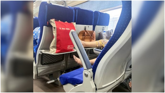 Pic of woman resting feet on train armrest sparks debate about lack of civic sense in indians