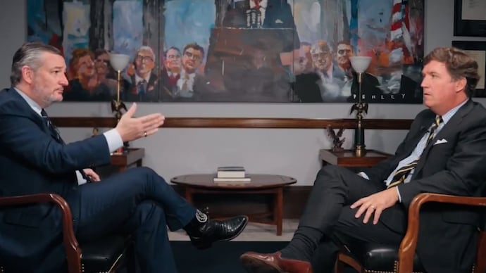 The viral moment came during a two-hour interview(Photo: X/@CollinRugg) The viral moment came during a two-hour interview