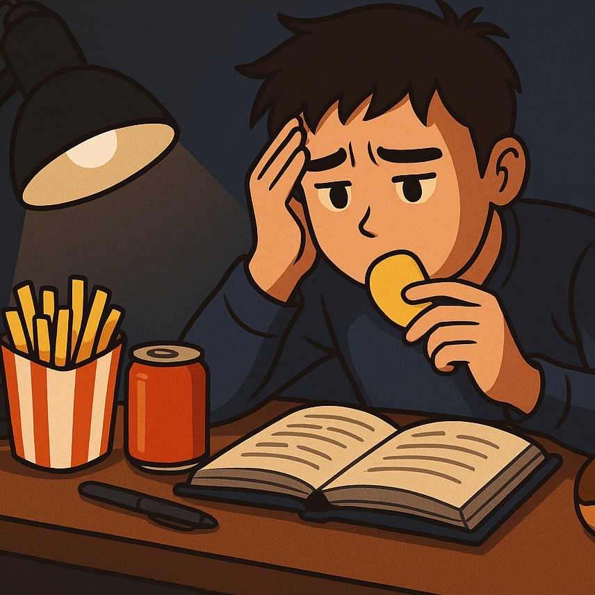 How are exam stress and late nights shaping students' snack choices?