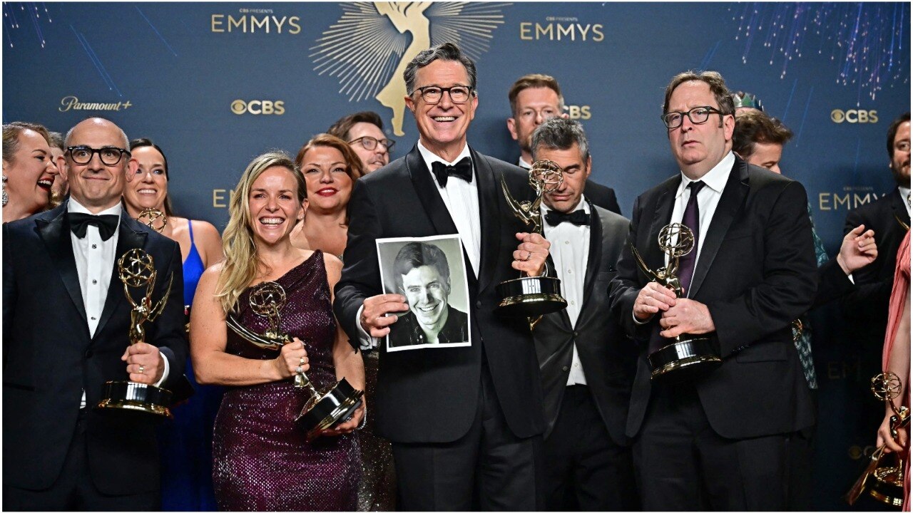 Anyone hiring, Stephen Colbert quips, gets standing ovation for Talk Series Emmy - India Today