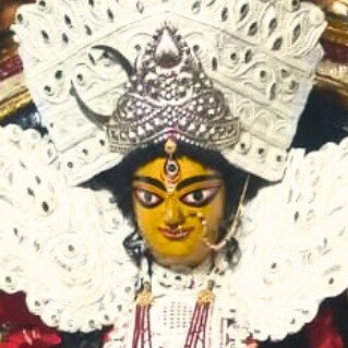 The Durga idol from 1767 at Varanasi's Purana Durga Bati, crafted from Ganga clay, straw, bamboo, and jute strings, is worshipped even today. (Image: Indraneel Mukherjee/IndiaToday)