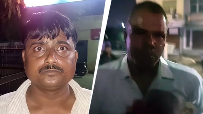 Street vendor (left) and cop (right) Alwar