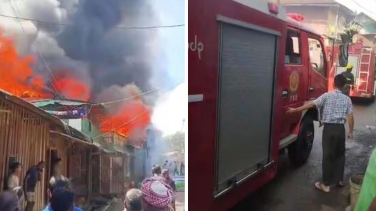 10 houses gutted in Manipur town blaze, Myanmar firefighters cross border to help