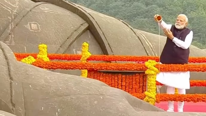 PM Modi at Statue of Unity in Gujarat. MOdi