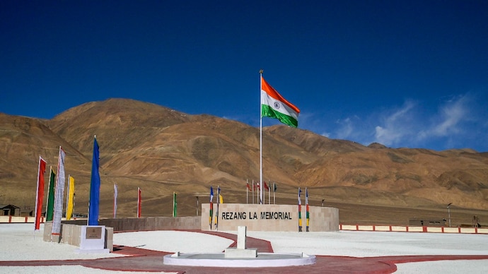 The Rezang La War Memorial honours the bravery of soldiers during the 1962 battle. The Rezang La War Memorial honours the bravery of soldiers during the 1962 battle.