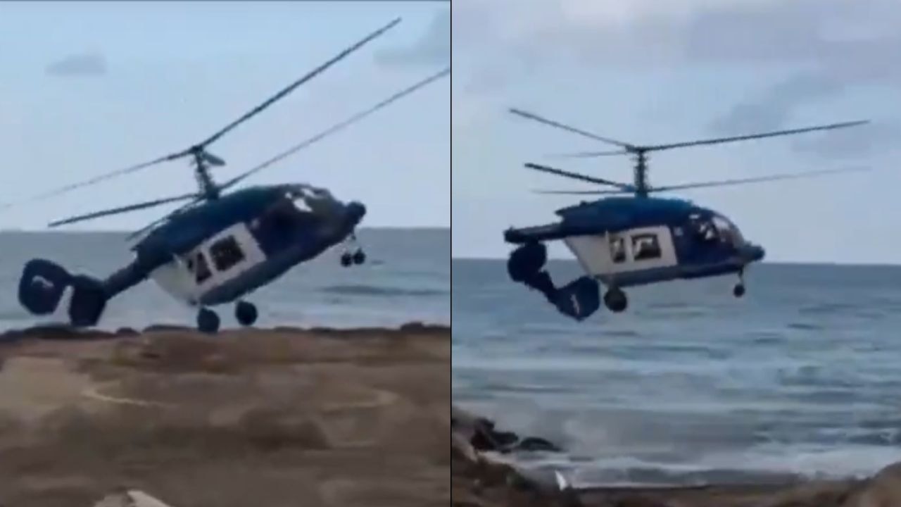 Video: Russian helicopter snaps in two before crashing in Dagestan, killing 5