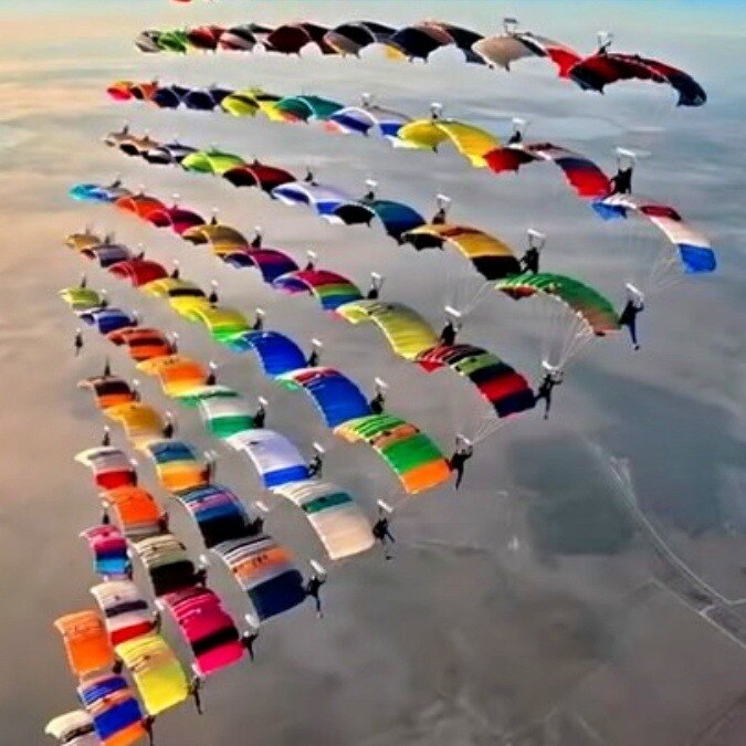 Watch: 104 elite skydivers set world record in physics-defying