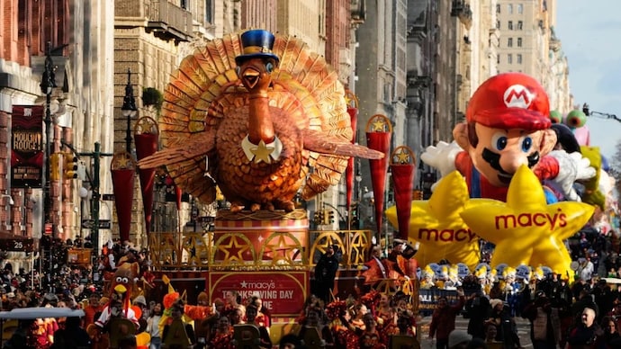 The Tom Turkey float rolls down Central Park West during the Macy’s Thanksgiving Day Parade in New York. (AP Photo) The Tom Turkey float rolls down Central Park West during the Macy’s Thanksgiving Day Parade in New York
