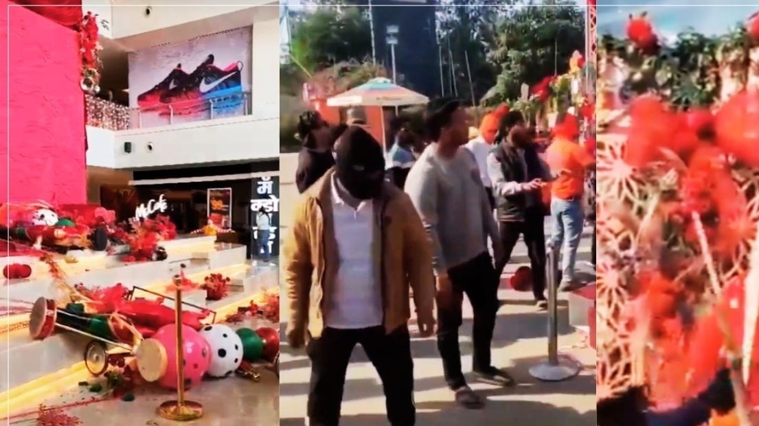 Angry over bandh violation, mob vandalises Christmas decor at Raipur mall