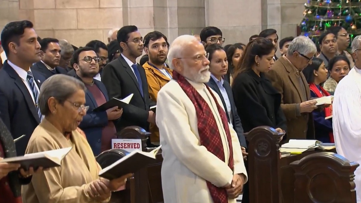 PM Modi joins Christmas celebrations at Delhi church, attends morning service