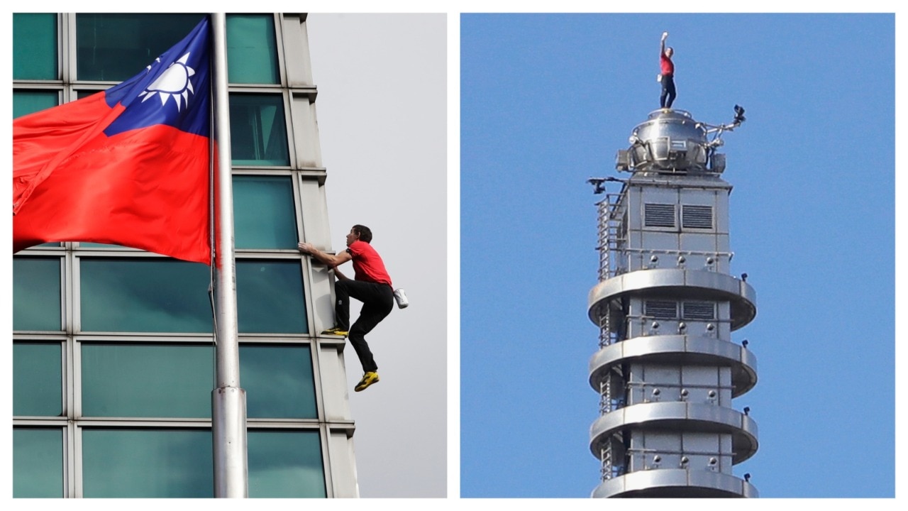 What a view: US Rock climber scales Taiwan's 508-metre Taipei 101 without harness