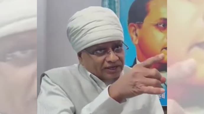 Congress MLA Phool Singh Baraiya making remarks that appear to link rape with religious scriptures. Congress MLA Phool Singh Baraiya making remarks that appear to link rape with religious scriptures.