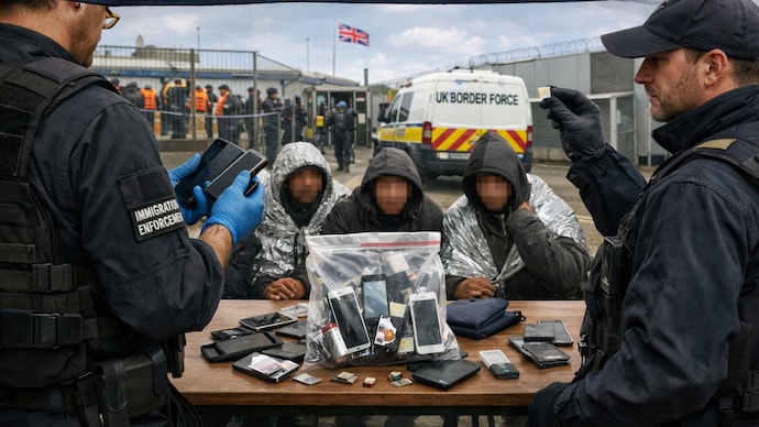 Law enforcement agencies can now seize phones and SIM cards from illegal migrants without needing to arrest them. (AI image for representation) Law enforcement agencies can now seize phones and SIM cards from illegal migrants without needing to arrest them. (AI image for representation)