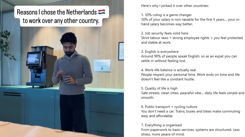 Why Netherlands is the best place to work: Indian man's viral post
