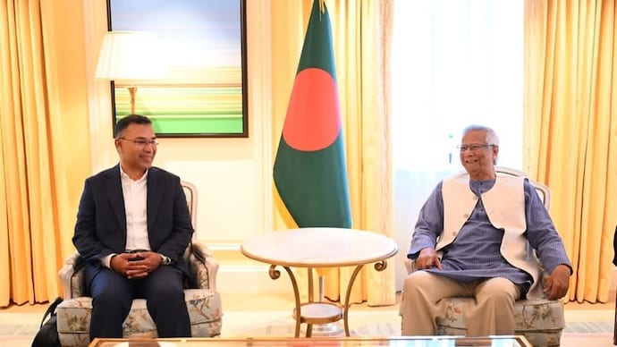 Facebook/BNP) BNP chief Tarqiue Rahman with then chief advisor Muhammed Yunus meeting in London in June 2025.