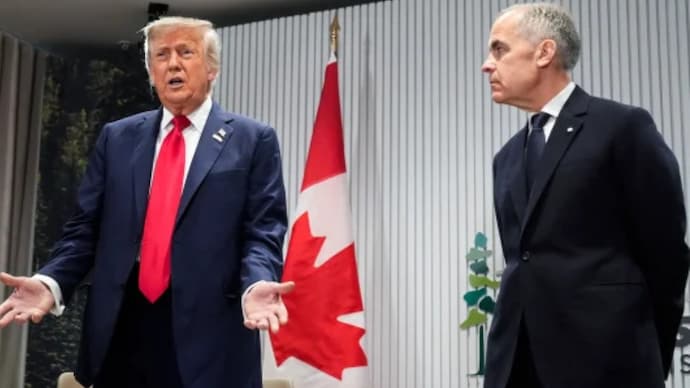 AP) Donald Trump and Mark Carney