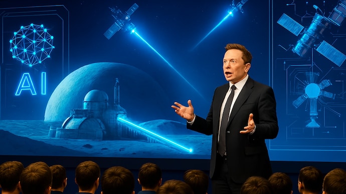 Elon Musk told XAI employees: We can win the AI race by building a factory on the moon. (Image created using AI) Elon Musk, XAI, AI,