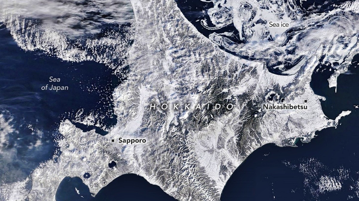 Satellite shows Japan buried under heaviest snowfall of 21st century