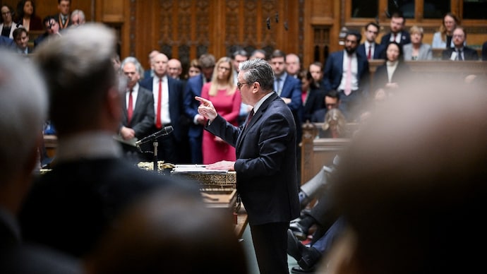 Reuters) Britain's Prime Minister Keir Starmer answers the Questions at the House of Commons in London