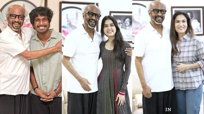 Rajinikanth congratulated the With Love team and his daughter Soundarya, who co-produced the film. Rajinikanth with With Love team