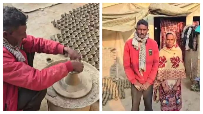 Potter Mohammad Saeed and his family make a living by selling clay pots and other items. UP potter