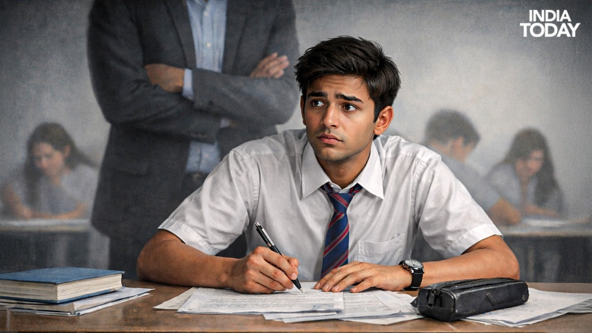 Why do we get nervous when a teacher stands behind us in an exam?