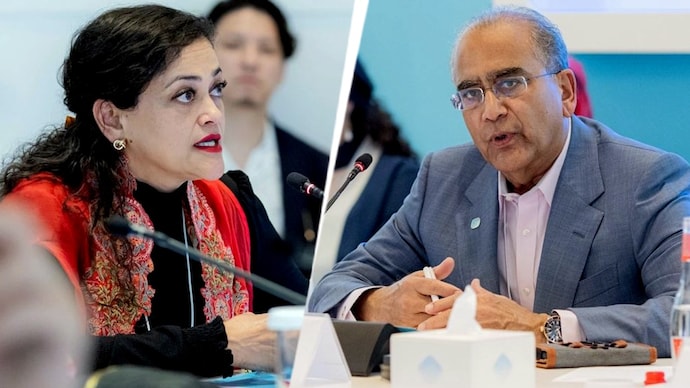 India Today vice chairperson Kalli Purie and the group's chairperson Arun Purie at the World Governments Summit World Governments Summit