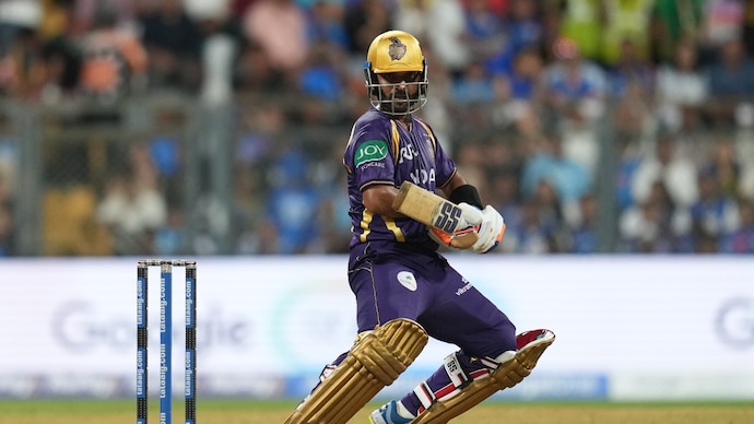 Ajinkya Rahane walks off injured; Rinku Singh steps in as stand-in skipper (AP Photo) Ajinkya Rahane, MI vs KKR