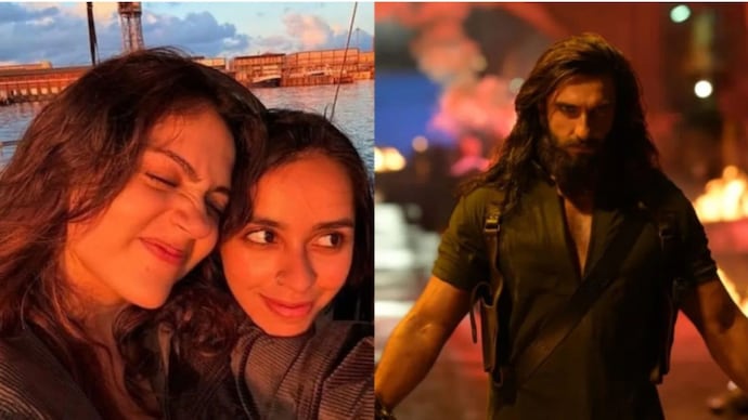 Aneet Padda and Reet Padda and Ranveer Singh in frame.