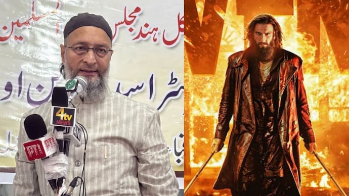 Asaduddin Owaisi and Ranveer Singh in frame. (Photo: Instagram/asadowaisiofficial)