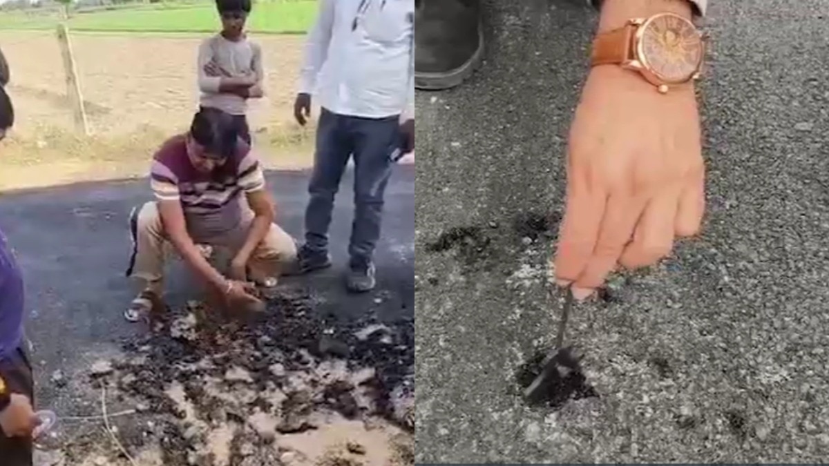 Villagers peel off Rs 77 lakh worth of new road with bare hands in UP