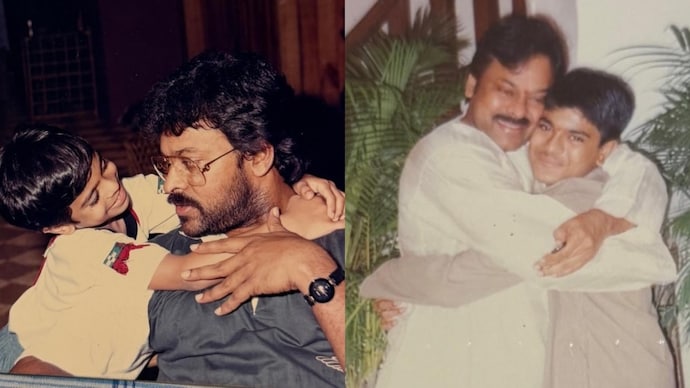 Chiranjeevi shared childhood pictures of Ram Charan. (Photo credit: Instagram/Chiranjeevi) Chiranjeevi, Ram Charan