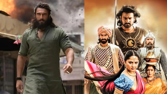 Dhurandhar 2 set a new box office record in North America by beating Baahubali 2. Dhurandhar 2 and Baahubali 2's posters.