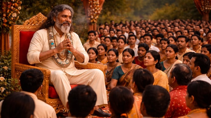 These godmen run their business of faith by instilling fear in the minds of people (AI-geenrated image)