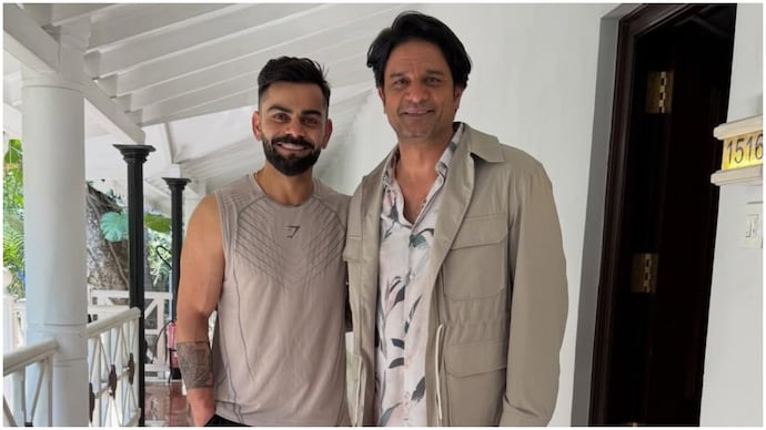 Jaideep Ahlawat met Virat Kohli ahead of IPL 2026. (Photo: Instagram/Jaideep Ahlawat) Jaideep Ahlawat and Virat Kohli