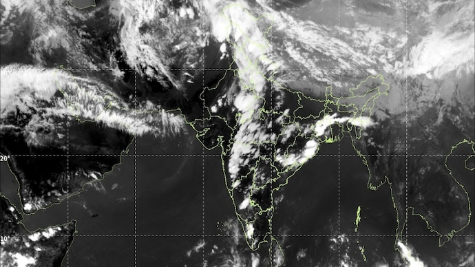 Massive cloud buildup seen over India. (Photo: IMD) Massive cloud buildup seen over India