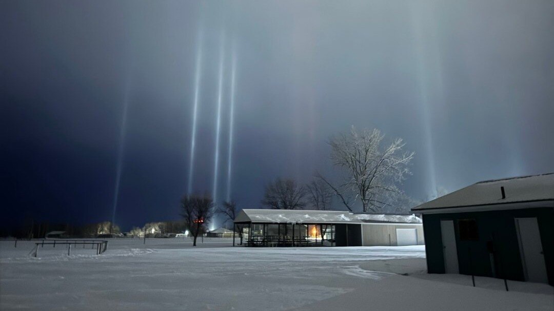 Mysterious pillars of light seen falling from space in Canada