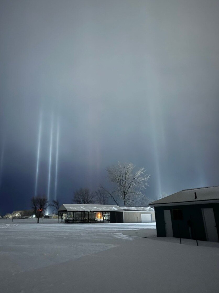 Mysterious pillars of light seen falling from space in Canada