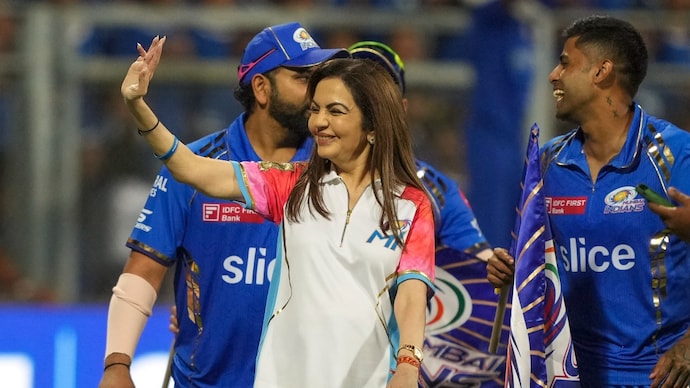 Rohit Sharma and Nita Ambani during an IPL game in Mumbai (PTI Photo) Nita Ambani
