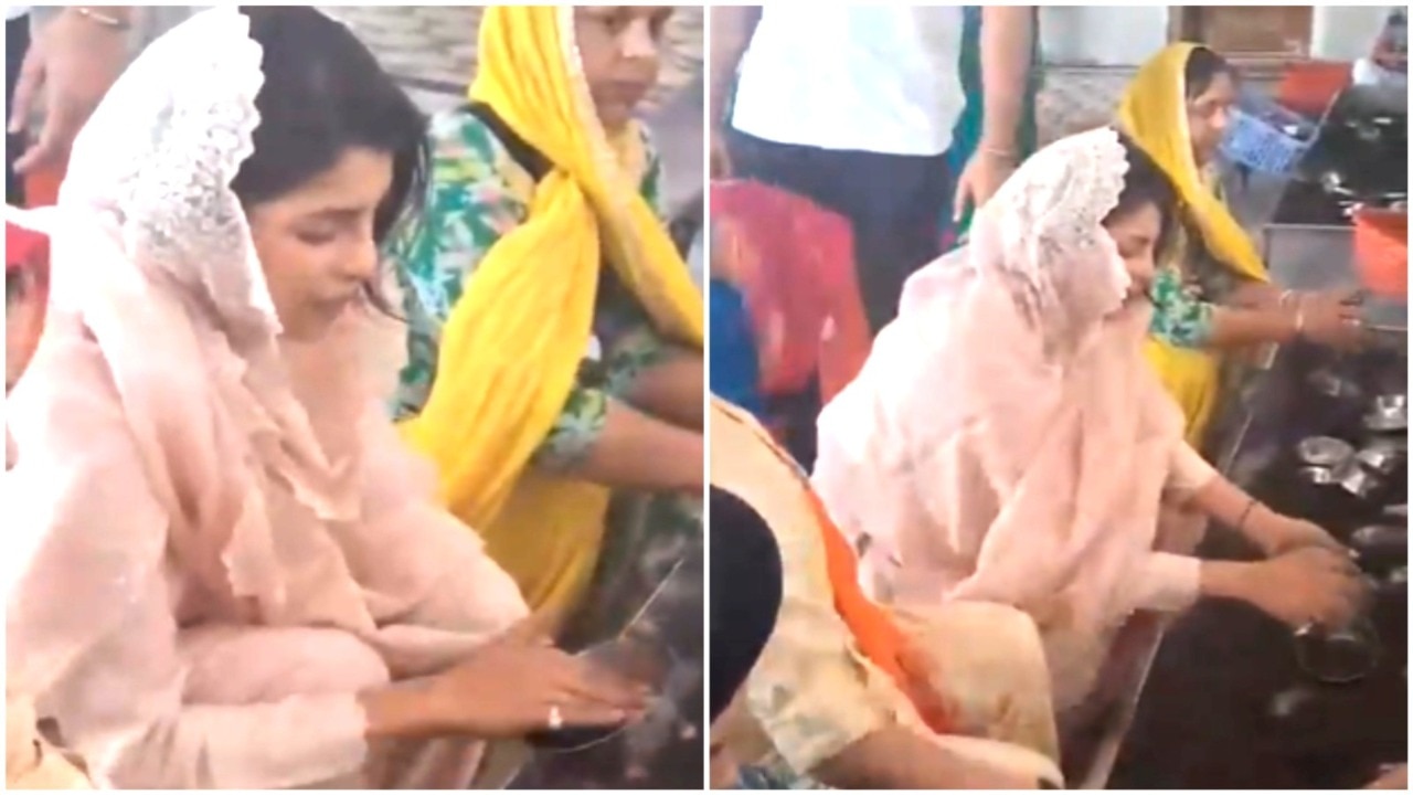 Priyanka Chopra Jonas photographed while serving at the Golden Temple.