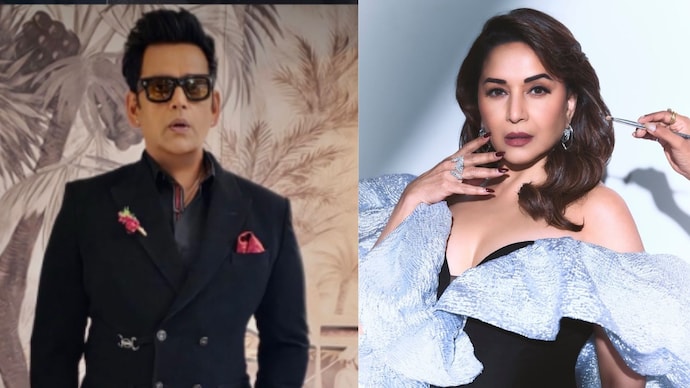 Ravi Kishan and Madhuri Dixit in frame. (Photo: Instagram)