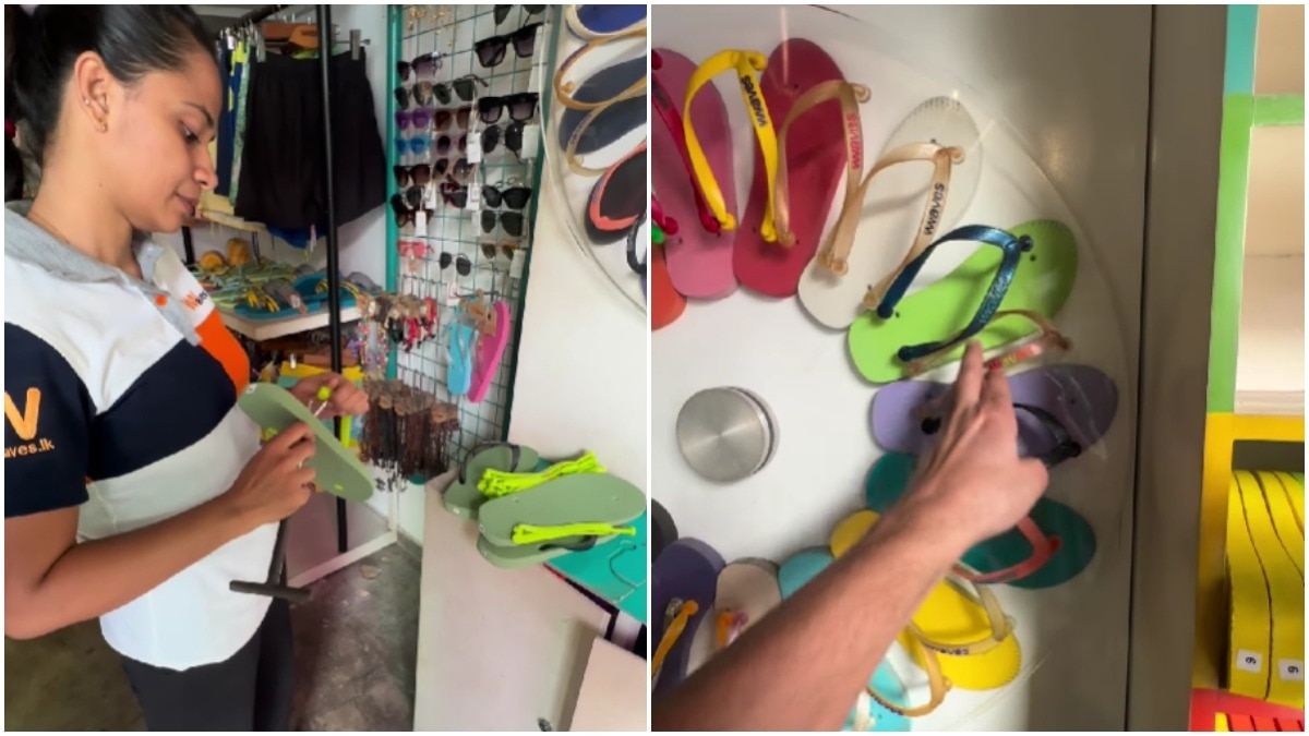 Russian Tourist Gets Custom Flip-Flops in Sri Lanka